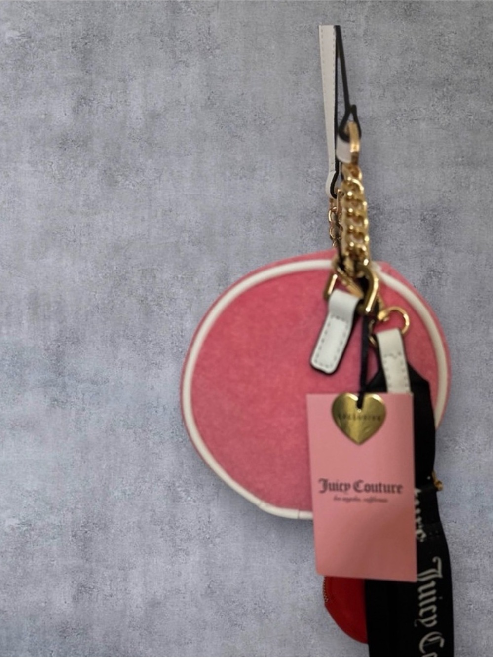 Juicy Couture Pink Velvet Barrel Bag with Strawberry Patch - Picture 5 of 5
